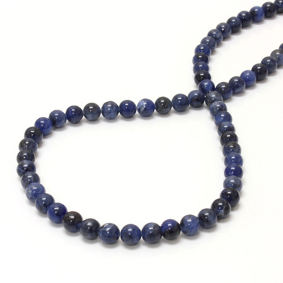 Gemstone Bead - Smooth Round 1.2MM Diameter Hole 06MM BLUE SODALITE