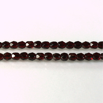 Czech Glass Fire Polish Bead - Round 04MM GARNET