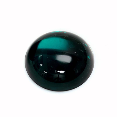 Plastic Flat Back Foiled Cabochon - Round 25MM EMERALD