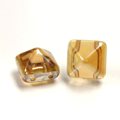 Preciosa Czech Pressed Glass 2-Hole Bead - Pyramid Studs 12x12MM CELSIAN