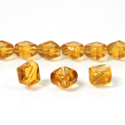 Glass Bead TablePolished - Diamond 08x8MM TOPAZ