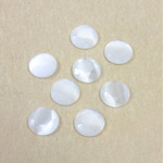 Fiber-Optic Flat Back Stone with Faceted Top and Table - Round 07MM CAT'S EYE WHITE