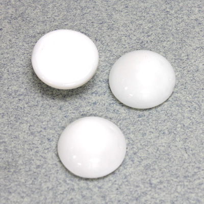 Glass Medium Dome Cabochon - Round 15MM MOONSTONE WHITE