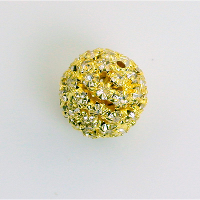 Rhinestone Ball 16MM CRYSTAL-GOLD