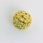 Rhinestone Ball 16MM CRYSTAL-GOLD