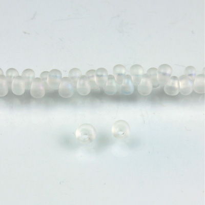 Preciosa Czech Glass Drop Seed Bead - 8/0 MATTE CRYSTAL/AB 58205