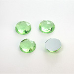 Plastic Flat Back Foiled Rauten Rose Rhinestone - Round 12MM PERIDOT