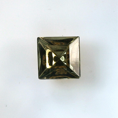 Glass Point Back Foiled Tin Table Cut (TTC) Stone - Square 12x12MM BLACK DIAMOND