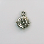 Metalized Plastic Pendant- Sun 16x13MM ANT SILVER