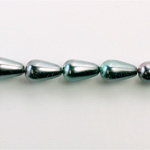 Czech Glass Pearl Bead - Pear 12x7MM BLACK TAHITI 89031