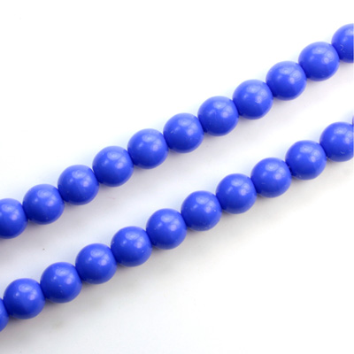 Czech Pressed Glass Bead - Smooth Round 06MM BLUE