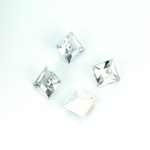 Plastic Point Back Foiled Stone - Square 08x8MM CRYSTAL