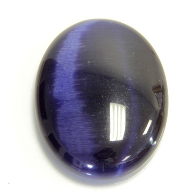 Fiber-Optic Cabochon - Oval 40x30MM CAT'S EYE BLUE