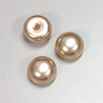 Glass High Dome Cabochon Pearl Dipped - Round 16MM DARK ROSE