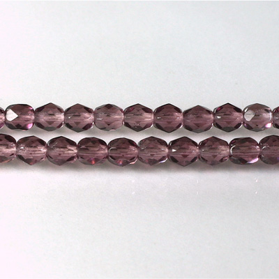 Czech Glass Fire Polish Bead - Round 05MM AMETHYST