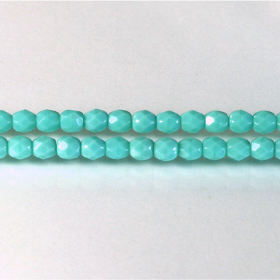 Czech Glass Fire Polish Bead - Round 04MM TURQUOISE