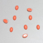 Plastic Flat Back Opaque Cabochon - Oval 06x4MM CORAL