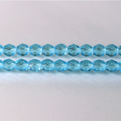 Czech Glass Fire Polish Bead - Round 05MM AQUA