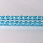 Czech Glass Fire Polish Bead - Round 05MM AQUA