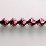 Czech Glass Pearl Bead - Hex/Lantern 08MM GARNET 70499