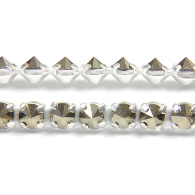 Preciosa Metal Spike Banding 1 Row - Round 15SS STARLITE GOLD/SILVER