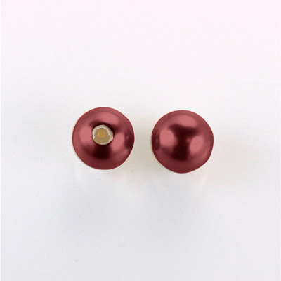 Czech Glass Pearl 1-Hole Ball - 12MM GARNET 70499