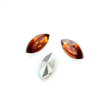 Plastic Point Back Foiled Stone - Navette 15x7MM SMOKE TOPAZ