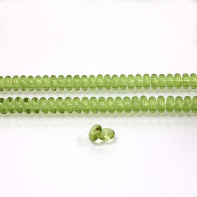 Czech Pressed Glass Bead - Smooth Rondelle 4MM OLIVINE