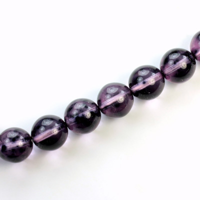 Czech Pressed Glass Bead - Smooth Round 10MM SPECKLE COATED AMETHYST 64229