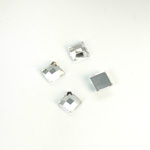 Plastic Flat Back Foiled Rose Cut Rhinestone - Square 06x6MM CRYSTAL