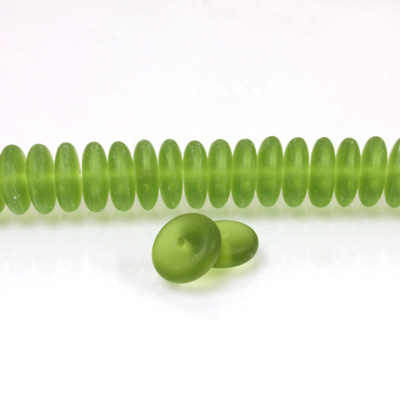 Czech Pressed Glass Bead - Smooth Rondelle 8MM MATTE OLIVINE