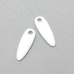 Plastic Pendant - Opaque Color Smooth Pear 30x10MM CHALKWHITE