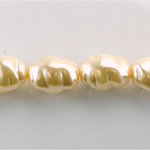 Czech Glass Pearl Bead - Baroque Twisted 19x14MM CREME 70414