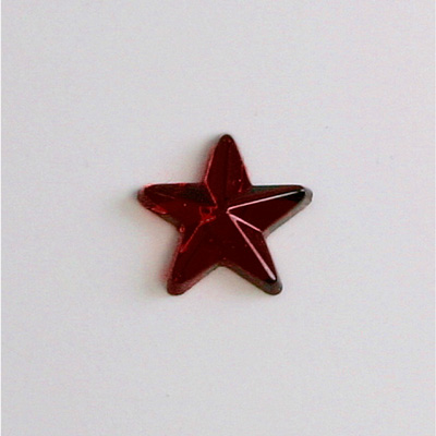 Preciosa Glass Flat Back Foiled Rauten Rose - Star 10MM GARNET