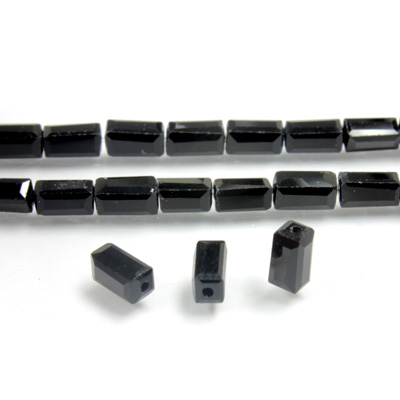 Chinese Cut Crystal Bead - Rectangle 06.5x3.5MM JET