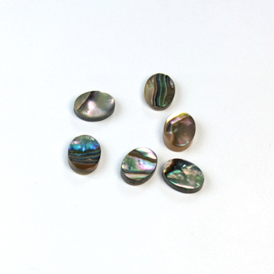 Shell Flat Back Flat Top Straight Side Stone - Oval 08x6MM ABALONE