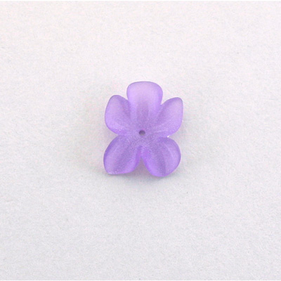 German Plastic Flower with Center Hole - 15x12MM MATTE AMETHYST