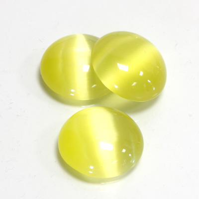 Fiber-Optic Cabochon - Round 18MM CAT'S EYE YELLOW