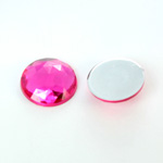 Plastic Flat Back Foiled Rauten Rose Rhinestone - Round 18MM DK ROSE