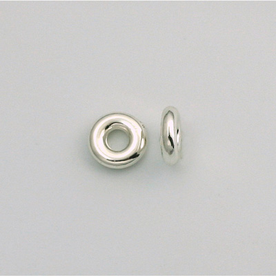 Metalized Plastic Smooth Bead - Ring 08MM SILVER