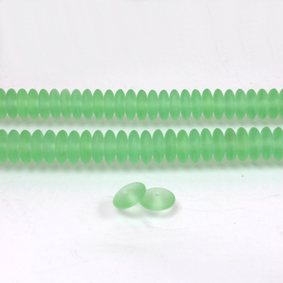 Czech Pressed Glass Bead - Smooth Rondelle 6MM MATTE PERIDOT