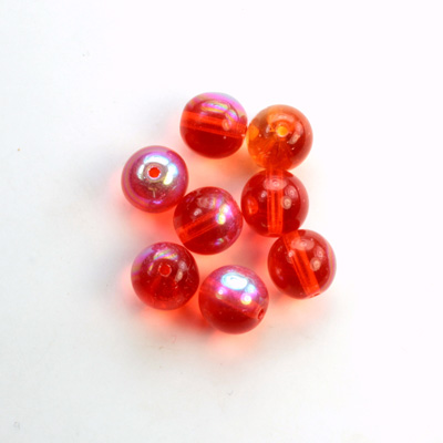 Czech Pressed Glass Bead - Smooth Round 08MM HYACINTH AB