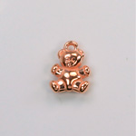 Metalized Plastic Pendant- Teddy Bear 15x11MM COPPER