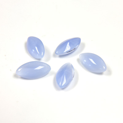 Glass Point Back Buff Top Stone Opaque Doublet - Navette 10x5MM BLUE MOONSTONE