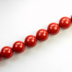 Czech Pressed Glass Bead - Smooth Round 10MM COATED RED JASPER