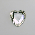 Glass Flat Back Rose Cut Fancy Foiled Stone  - Heart 18x16MM CRYSTAL