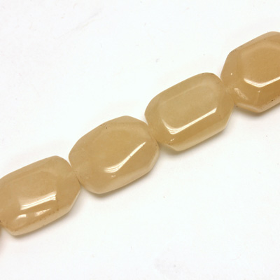 Gemstone Bead - Smooth Cushion Octagon 18x13MM Dyed QUARTZ Col. 05 BEIGE