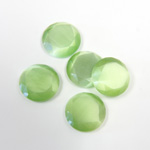 Fiber-Optic Flat Back Stone with Faceted Top and Table - Round 11MM CAT'S EYE LT GREEN