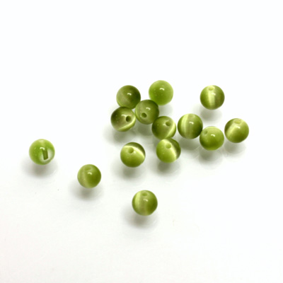 Fiber-Optic 1-Hole Ball - 04MM CAT'S EYE OLIVE