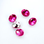 Plastic Point Back Foiled Stone - Oval 10x8MM ROSE